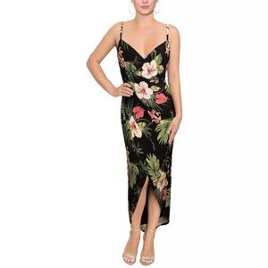 RACHEL ROY Floral Maxi Dress with Spaghetti Straps tropical print Size XL